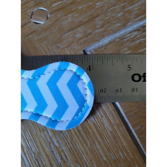 NEW Aqua & White Chevron Neoprene Chapstick Holder Key Chain and chapstick - Picture 3 of 3